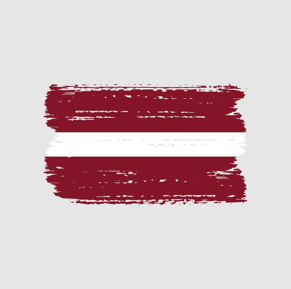 Flag of Latvia with brush style vector