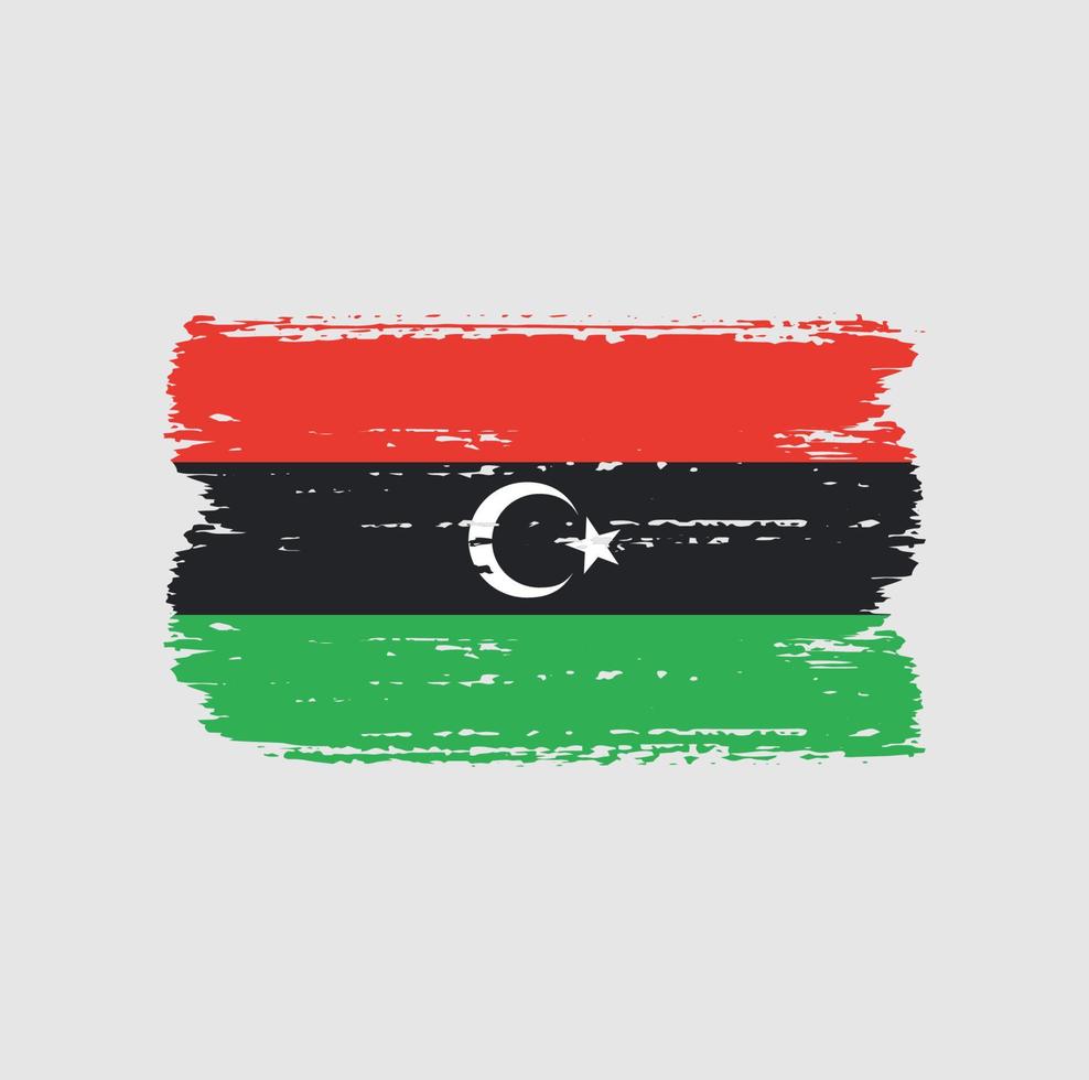 Flag of Libya with brush style vector