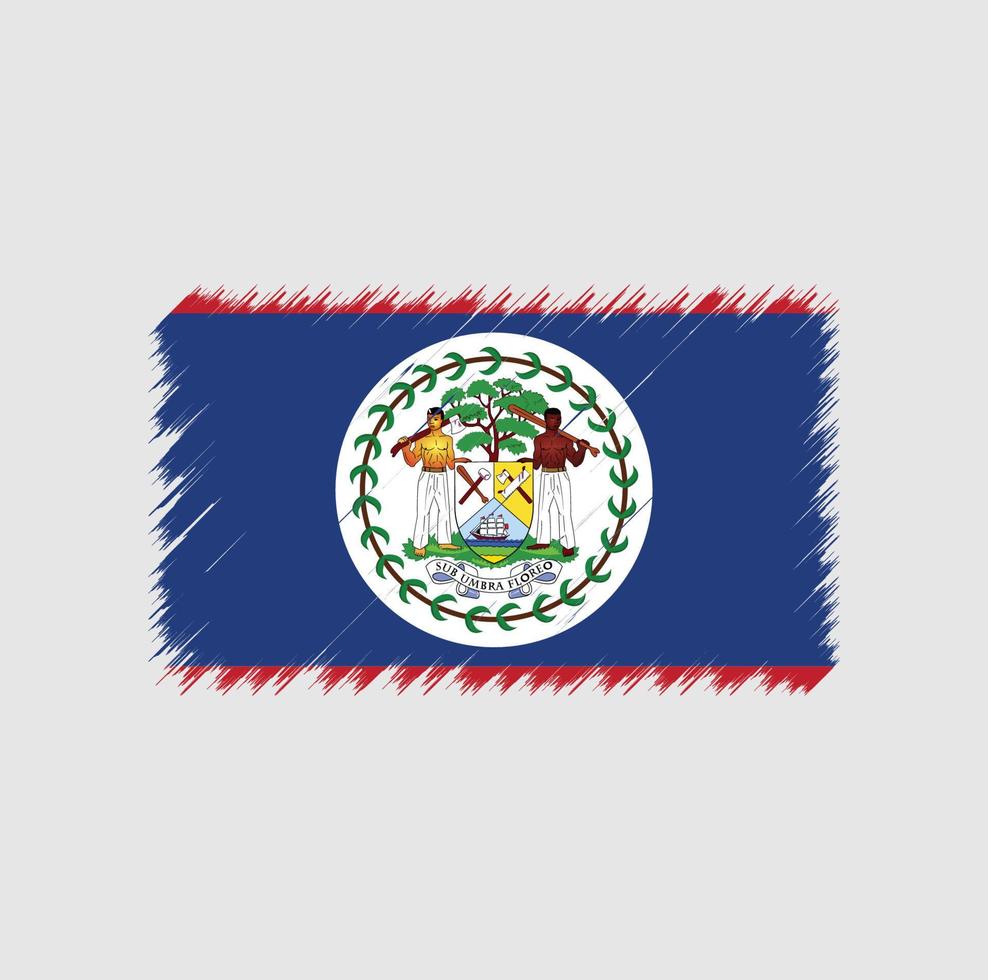 Belize flag brush stroke vector