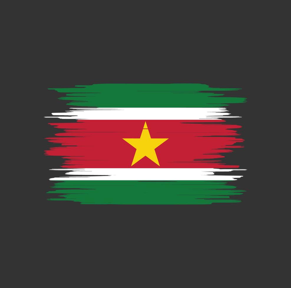 Suriname flag brush stroke, national flag vector