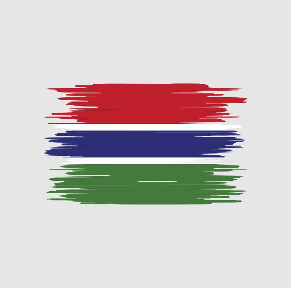 trazo de pincel de bandera de gambia, bandera nacional vector