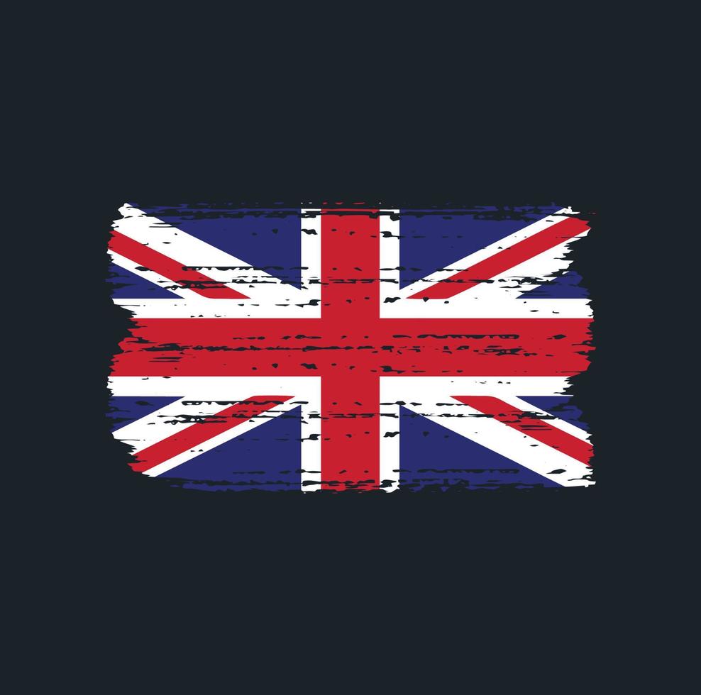 Flag of United Kingdom with brush style vector