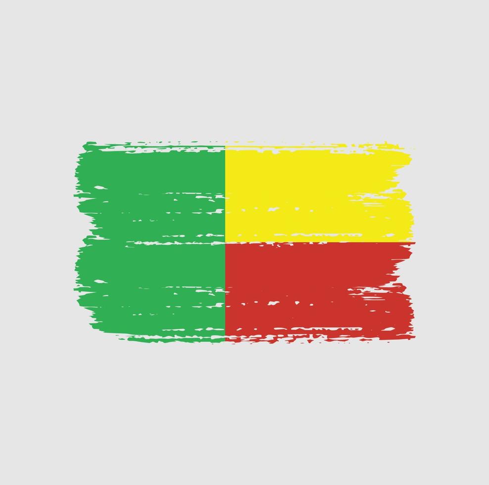 Flag of Benin with brush style vector