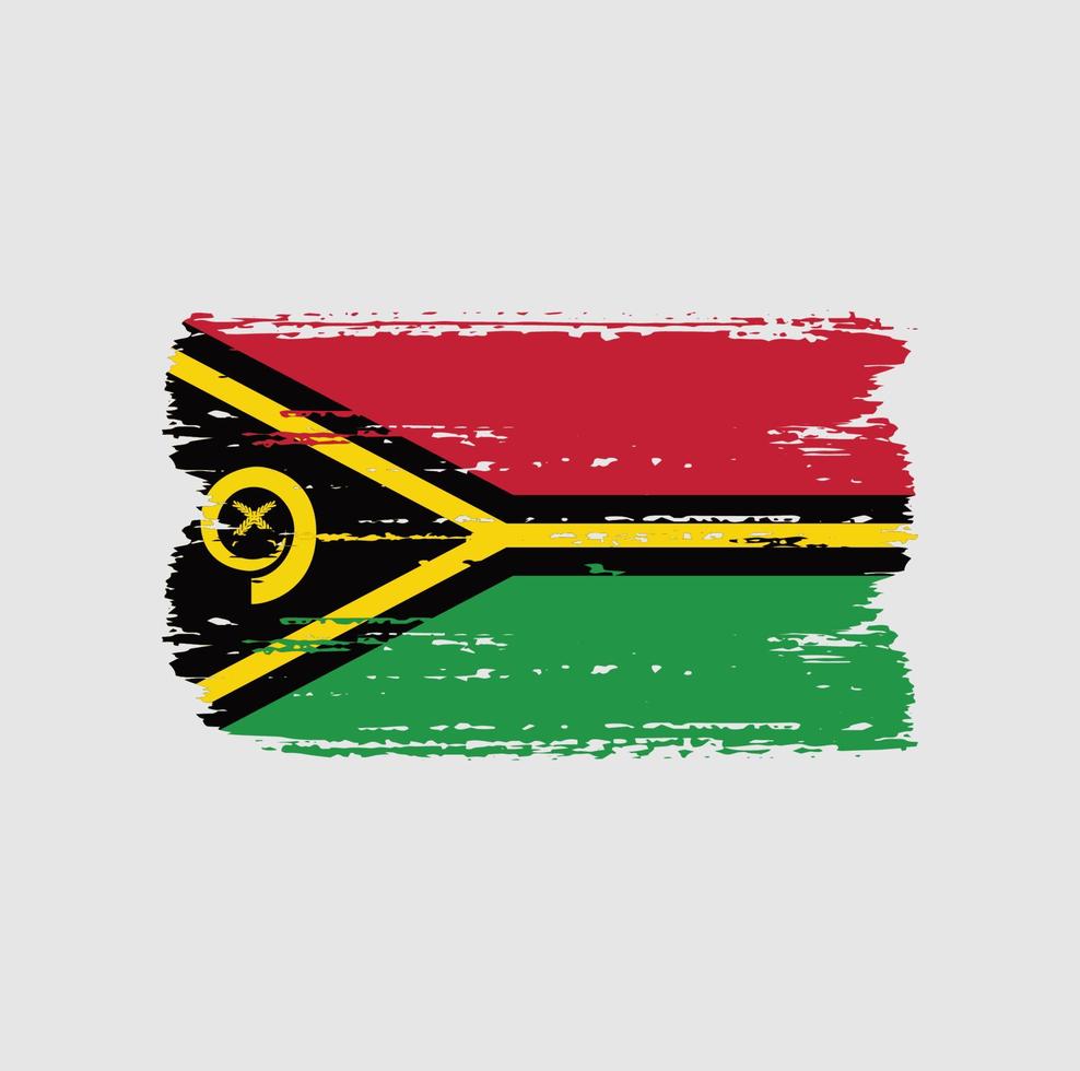 Flag of Vanuatu with brush style vector