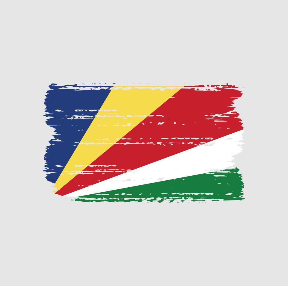 bandera de seychelles con estilo de pincel vector