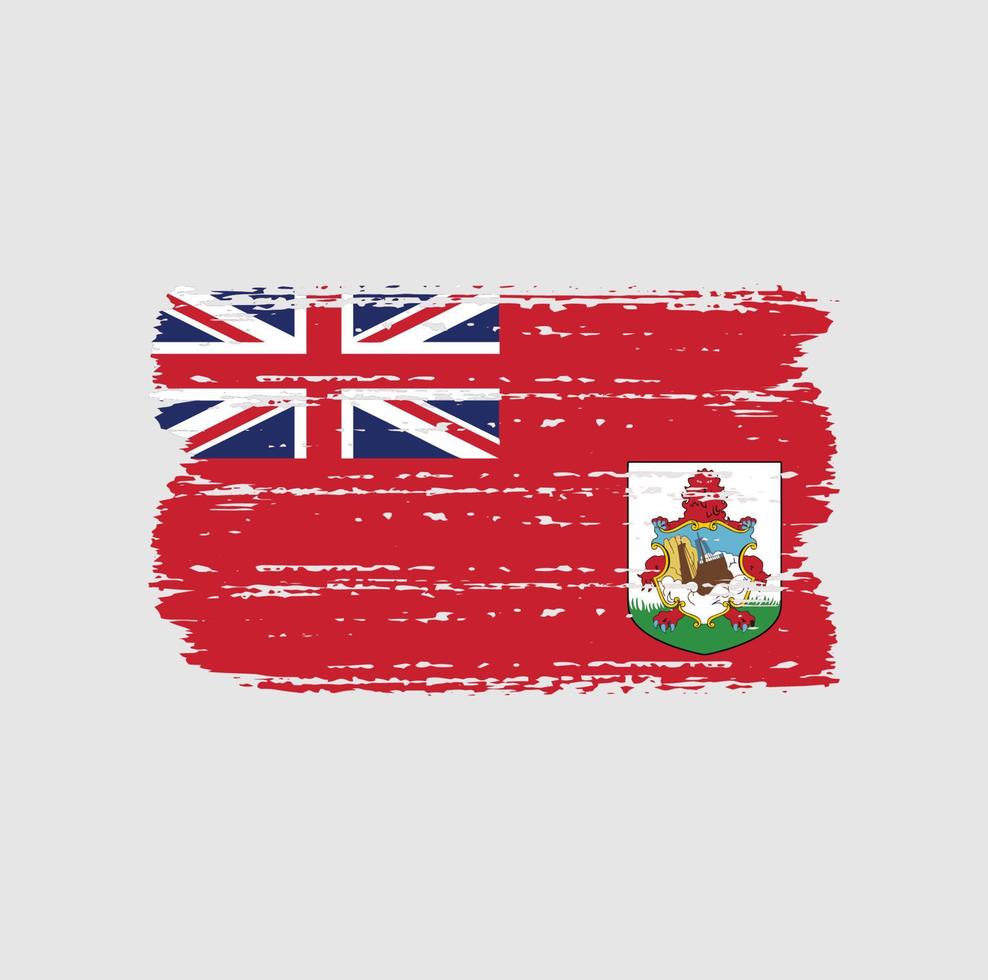bandera de bermudas con estilo pincel vector