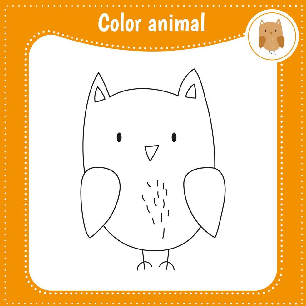 lindo animal de dibujos animados   página para colorear para niños ...
