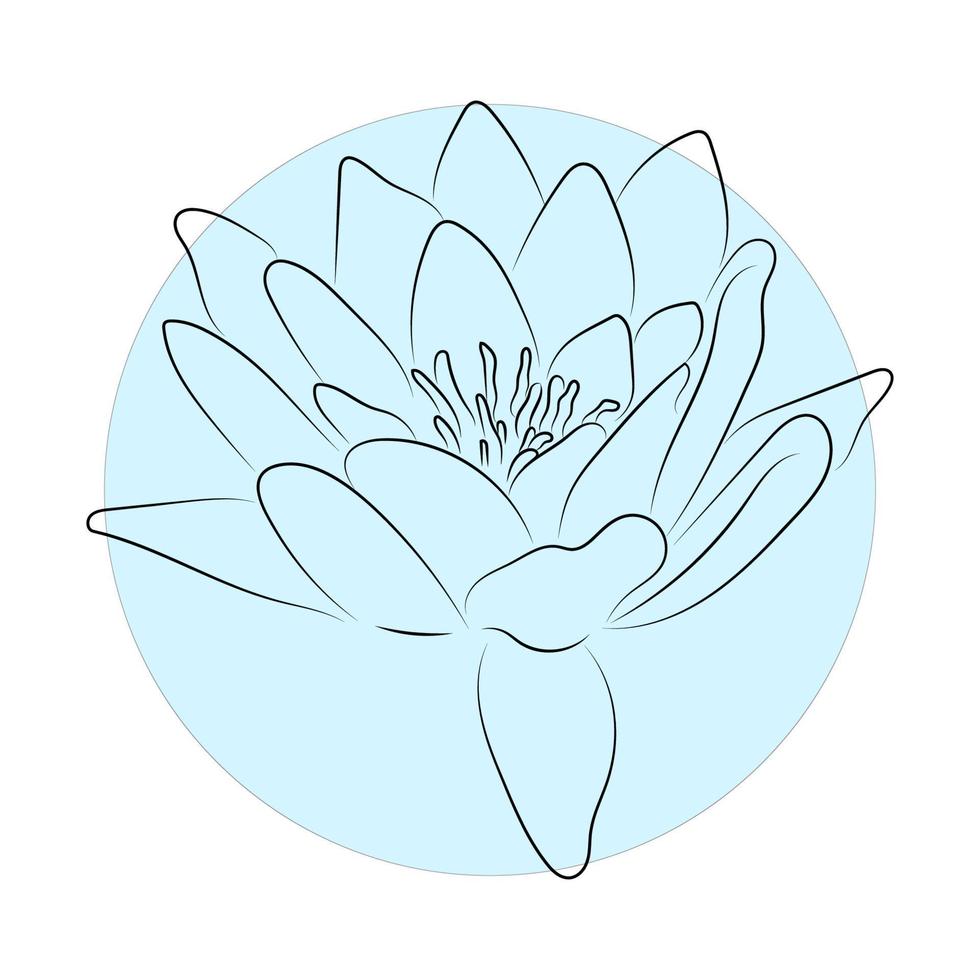 flor. arte de línea continua. una línea. dibujo vectorial estilo minimalista floral. impresión botánica. símbolo de la naturaleza. vector