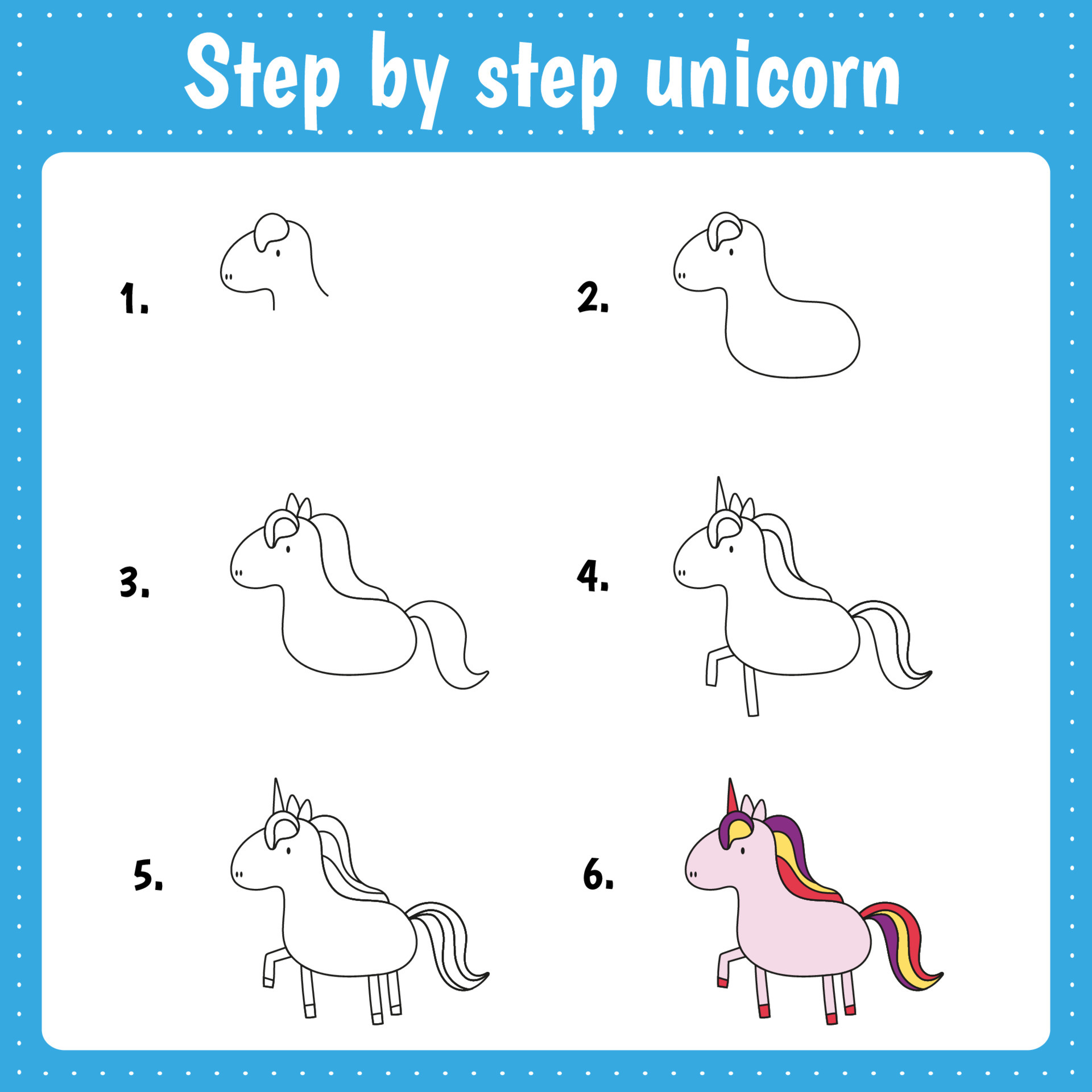 How To Draw A Unicorn For Kids  Unicorn drawing, Easy drawings, Learn to  draw