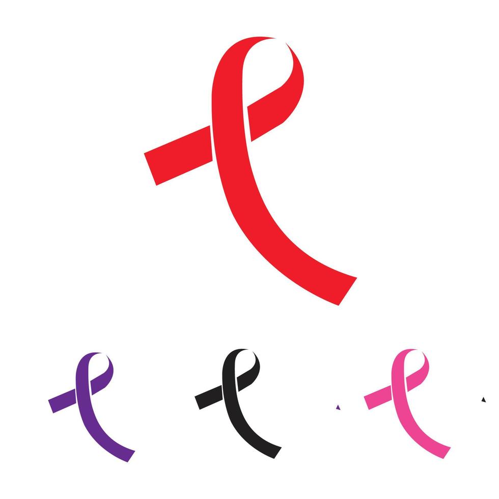 Plantilla de diseño de ilustración de símbolo de logotipo de cintas de colores - vector