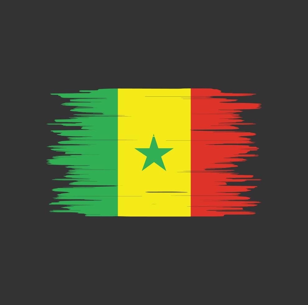 trazo de pincel de bandera de senegal, bandera nacional vector