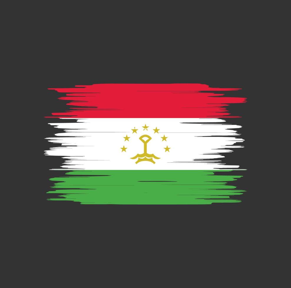 trazo de pincel de bandera de tayikistán, bandera nacional vector