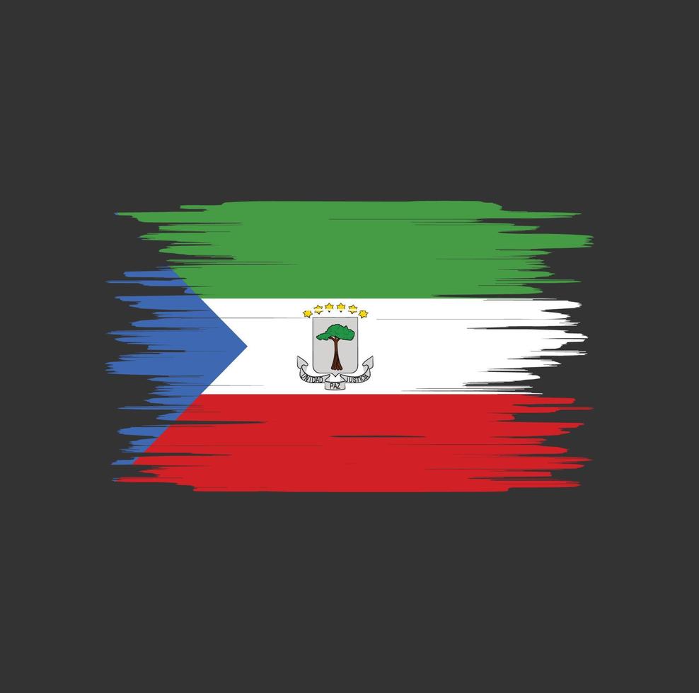 trazo de pincel de bandera de guinea ecuatorial, bandera nacional vector