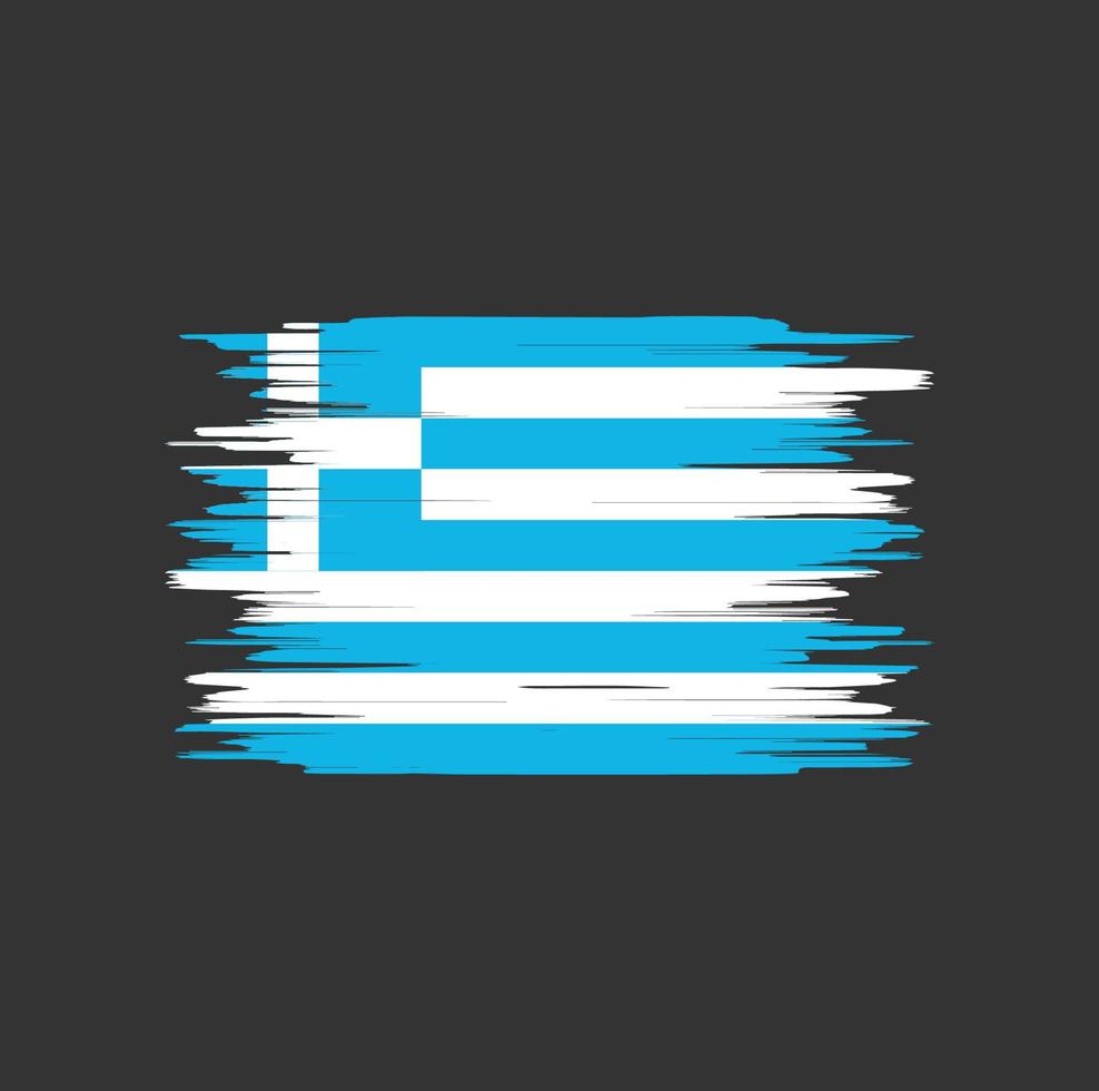 Greece flag brush stroke, national flag vector