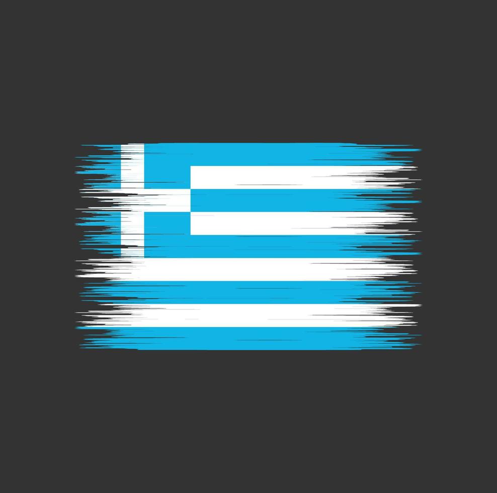 Greece flag brush stroke, national flag vector