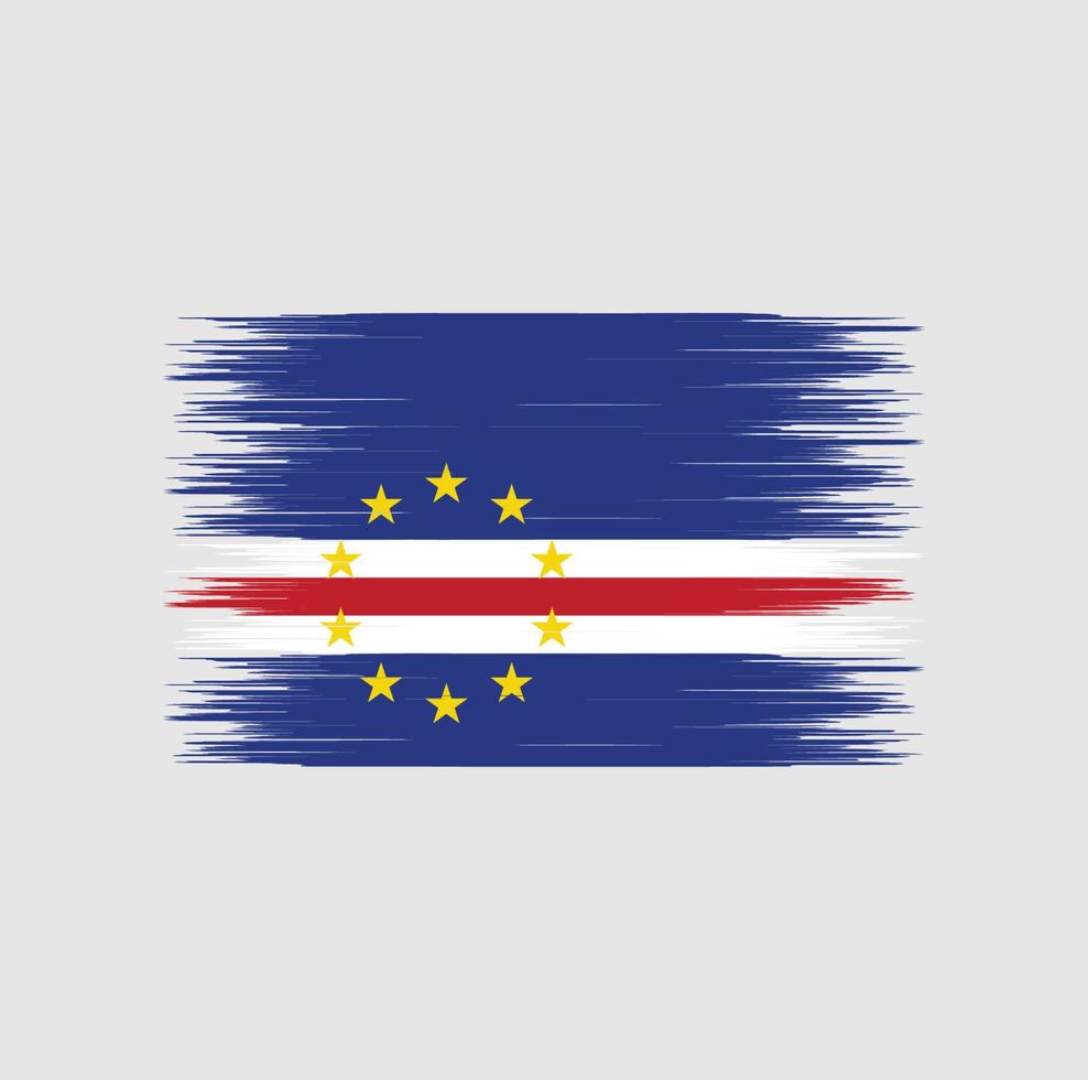 trazo de pincel de bandera de cabo verde, bandera nacional vector