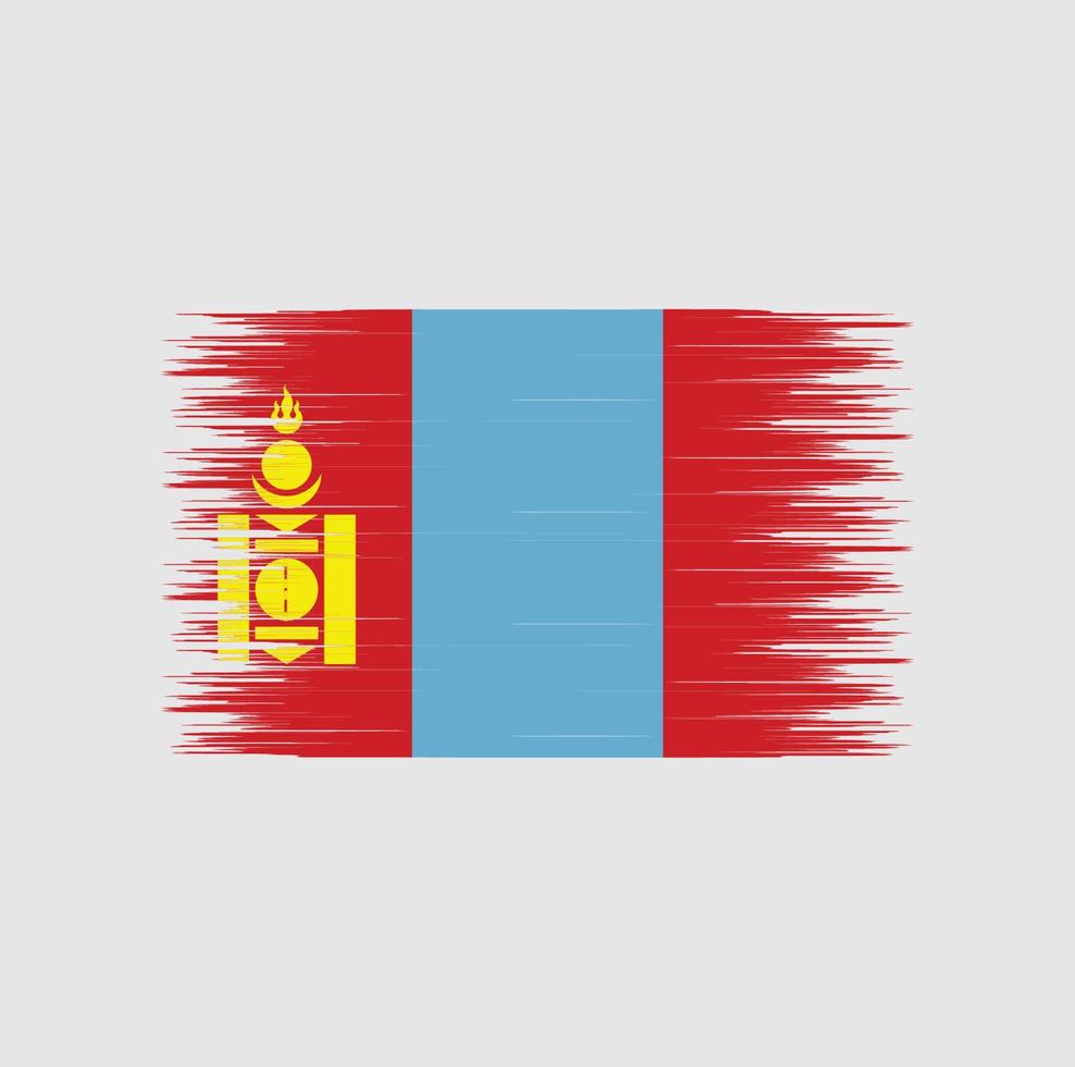 Mongolia flag brush stroke, National flag vector