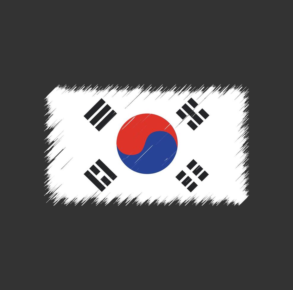 South Korea flag brush stroke vector