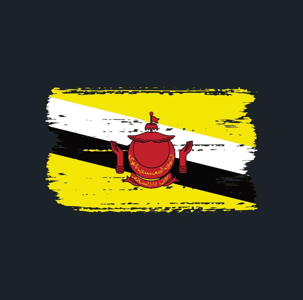 Flag of Brunei with brush style vector