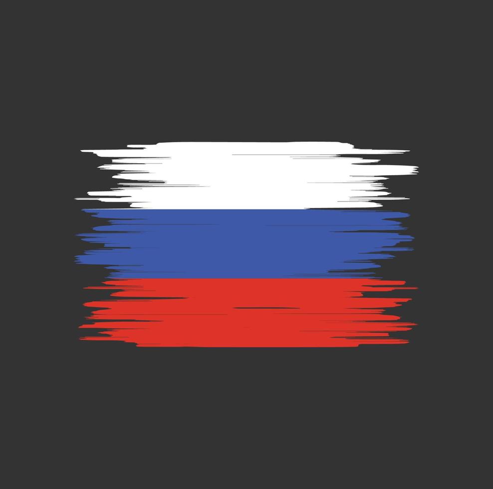 Russia flag brush stroke, national flag vector