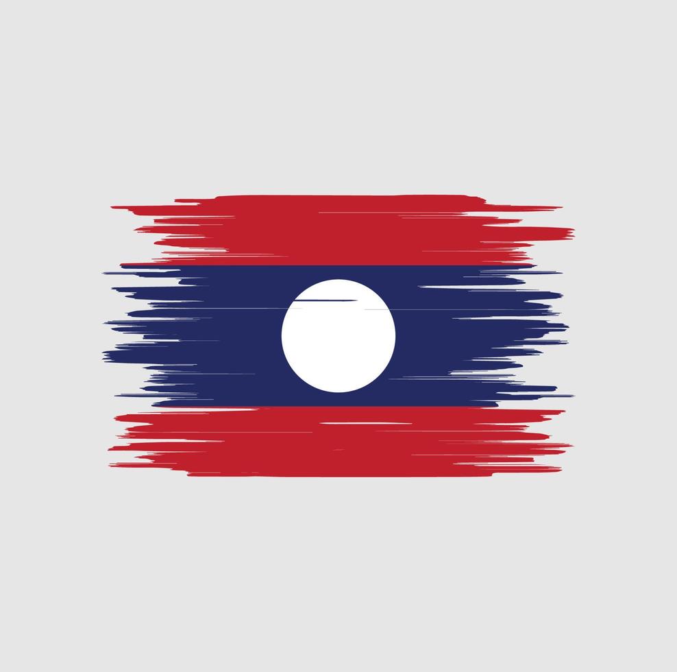 trazo de pincel de bandera de laos, bandera nacional vector