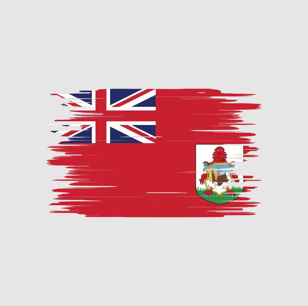 trazo de pincel de la bandera de Bermudas, bandera nacional vector