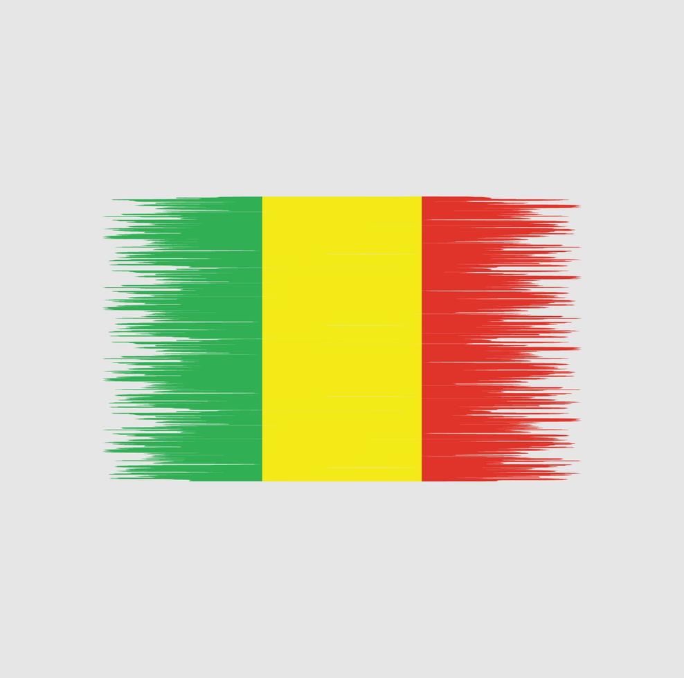 Mali flag brush stroke, national flag vector