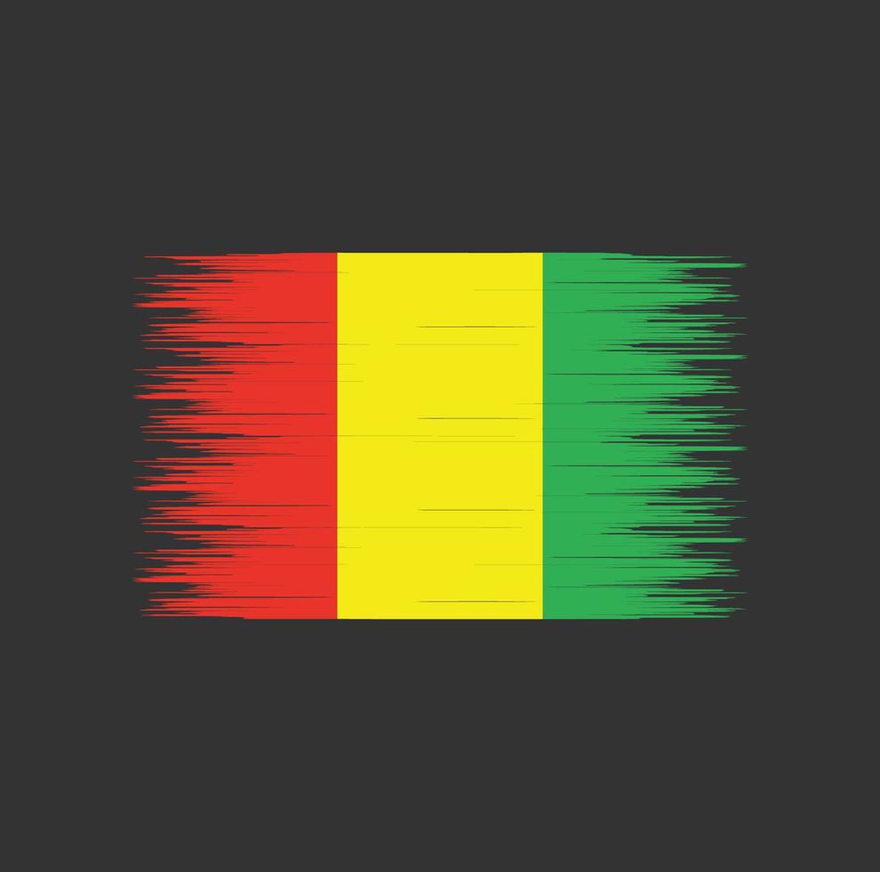 Guinea flag brush stroke, national flag vector
