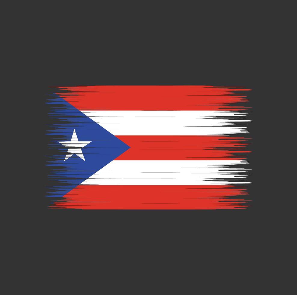 trazo de pincel de bandera de puerto rico, bandera nacional vector