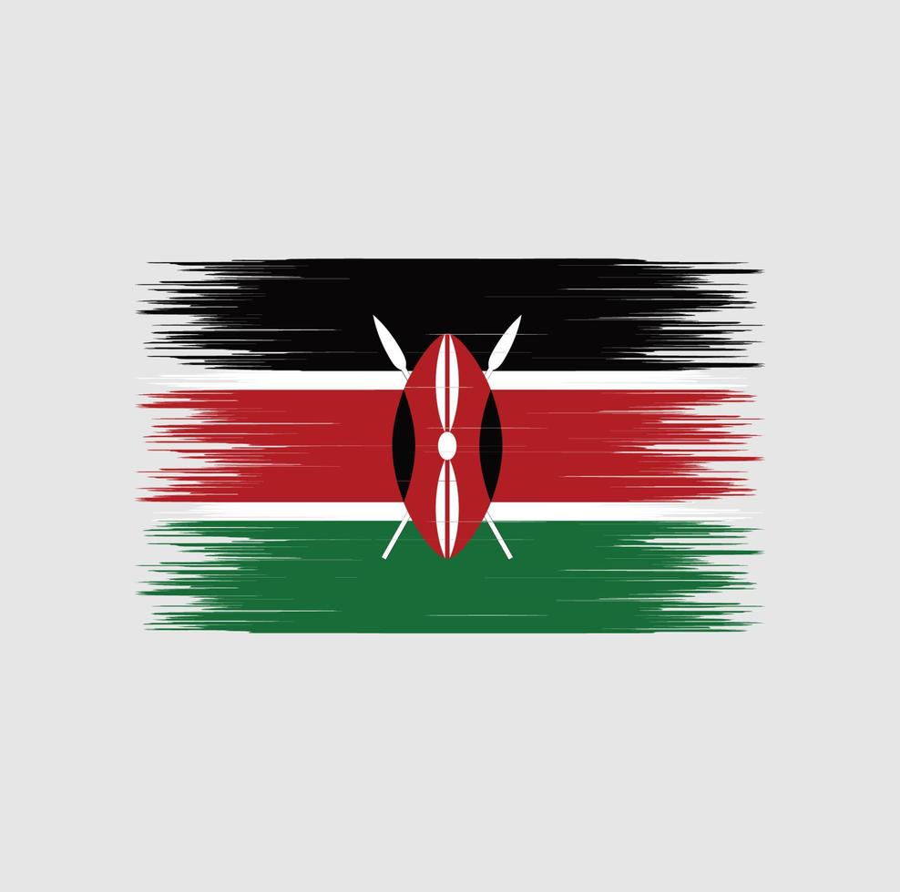 Kenya flag brush stroke, National flag vector