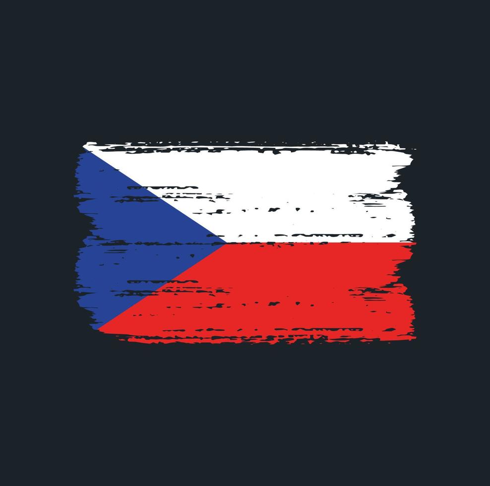 Flag of Czech Republic with brush style vector