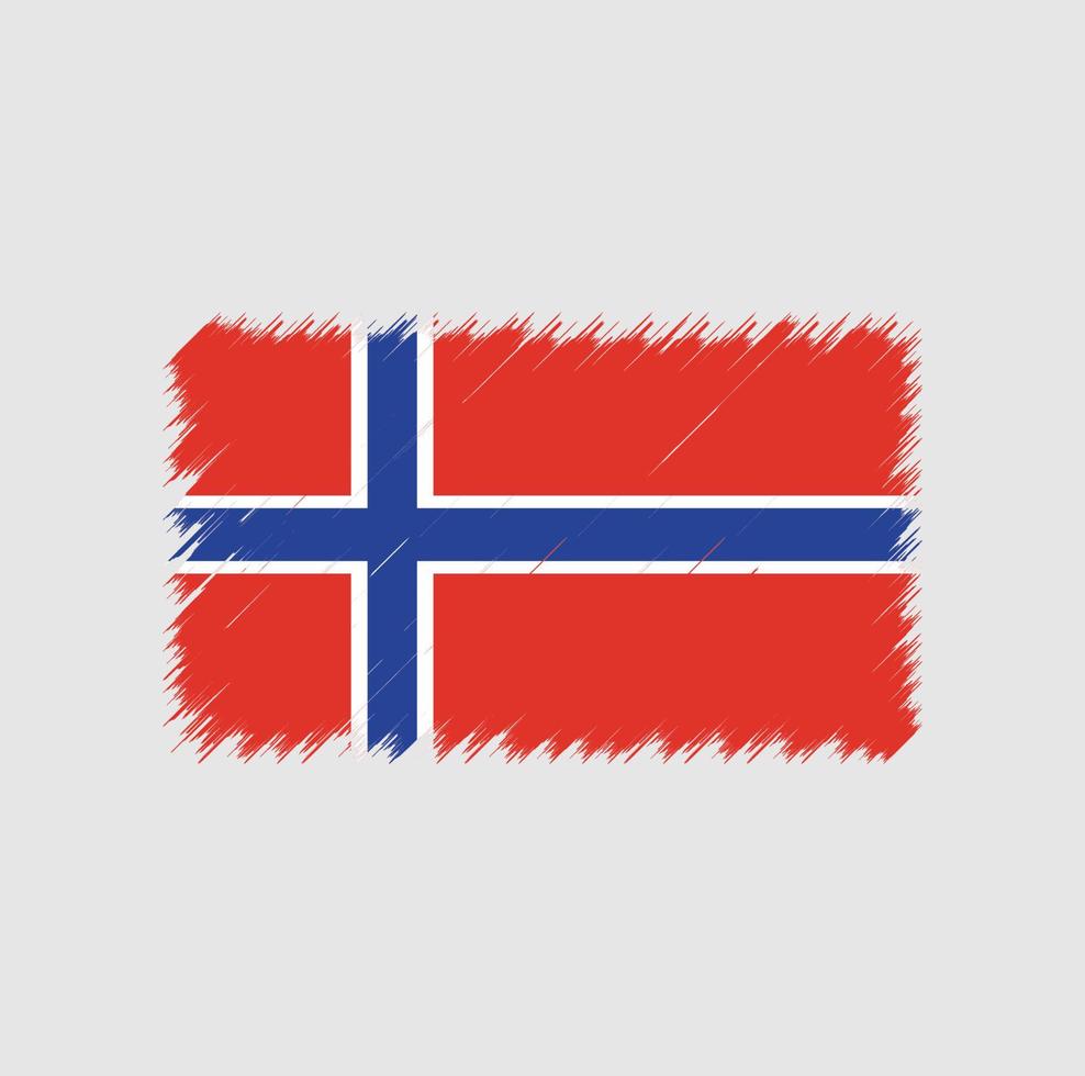 trazo de pincel de bandera de noruega vector