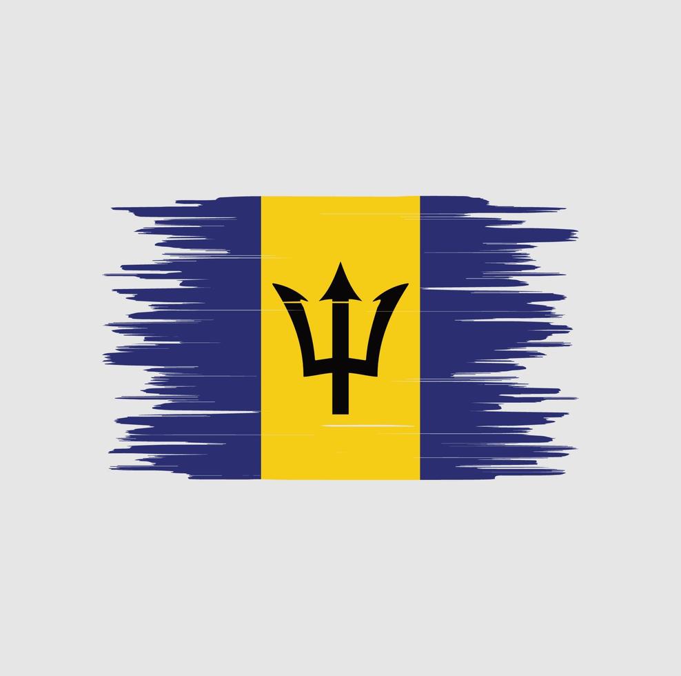 Barbados flag brush stroke, national flag vector