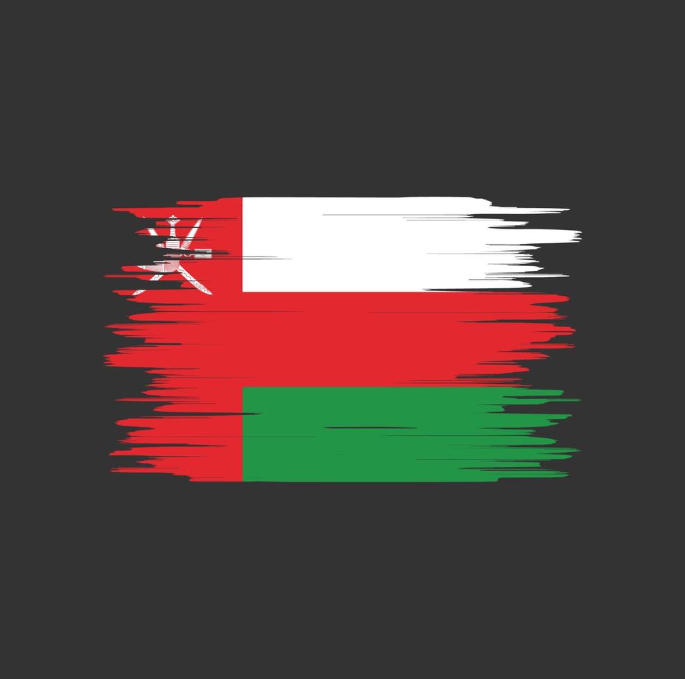Oman flag brush stroke, national flag vector