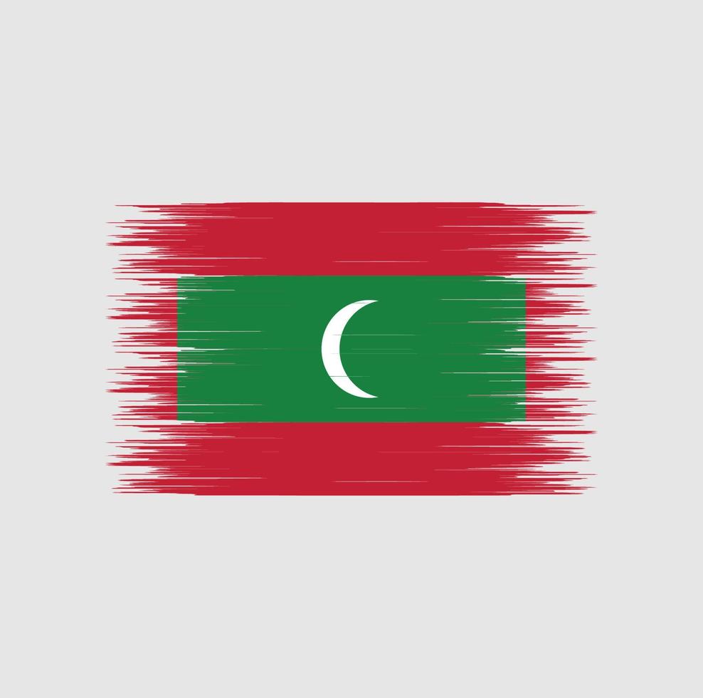 trazo de pincel de bandera de maldivas, bandera nacional vector