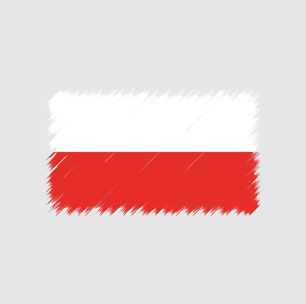 trazo de pincel de bandera de polonia vector