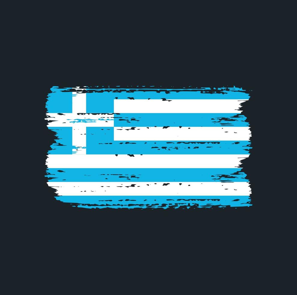 Flag of Greece with brush style vector