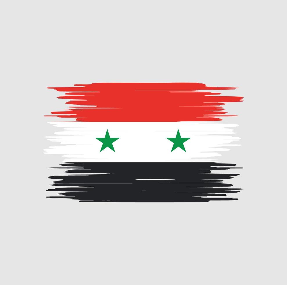 trazo de pincel de bandera siria, bandera nacional vector