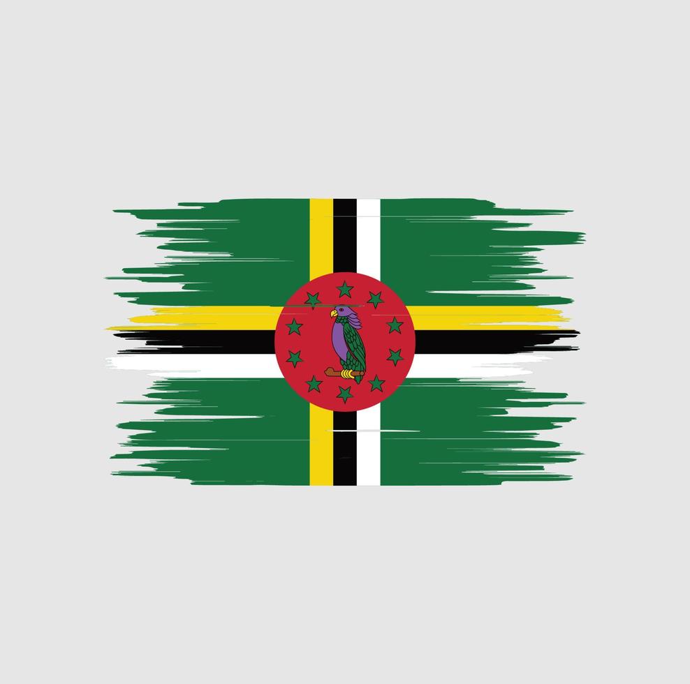 Dominica flag brush stroke, national flag vector