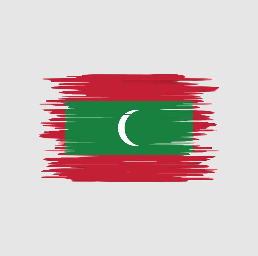 Maldives flag brush stroke, national flag vector