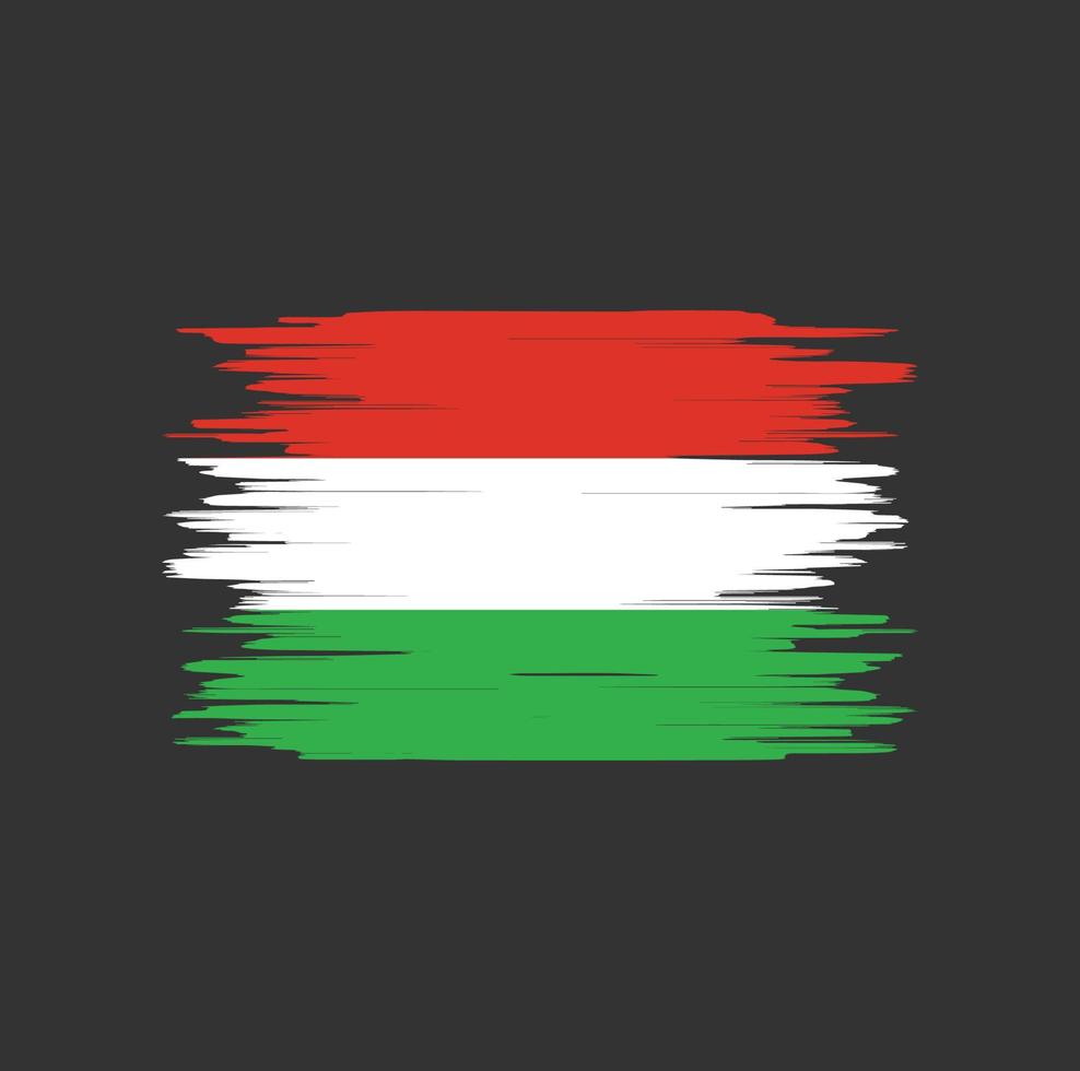 Hungary flag brush stroke, national flag vector