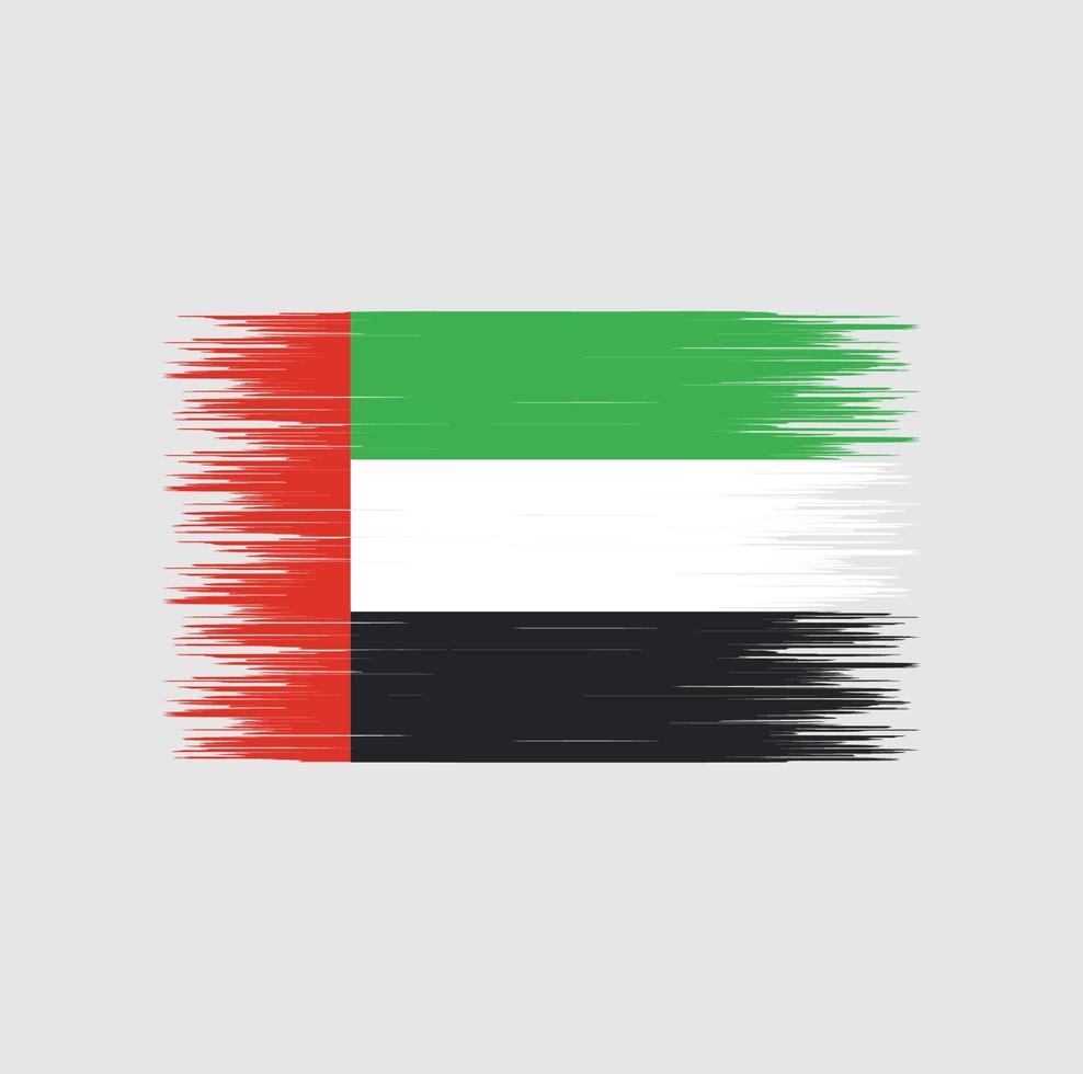 United Arab Emirates flag brush stroke, National flag vector
