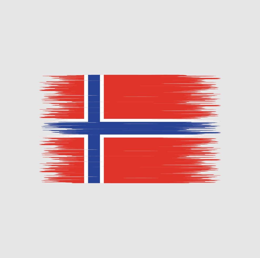 trazo de pincel de bandera de noruega, bandera nacional vector