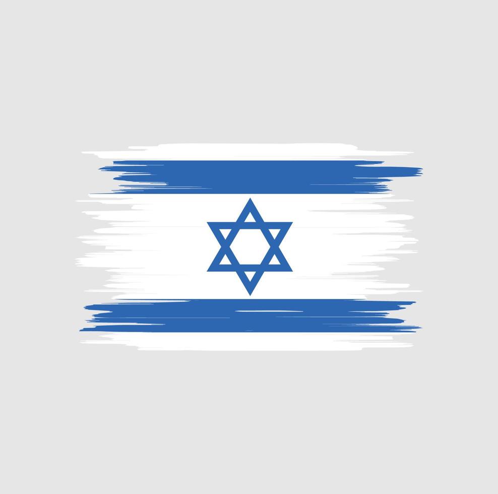 Israel flag brush stroke, national flag vector