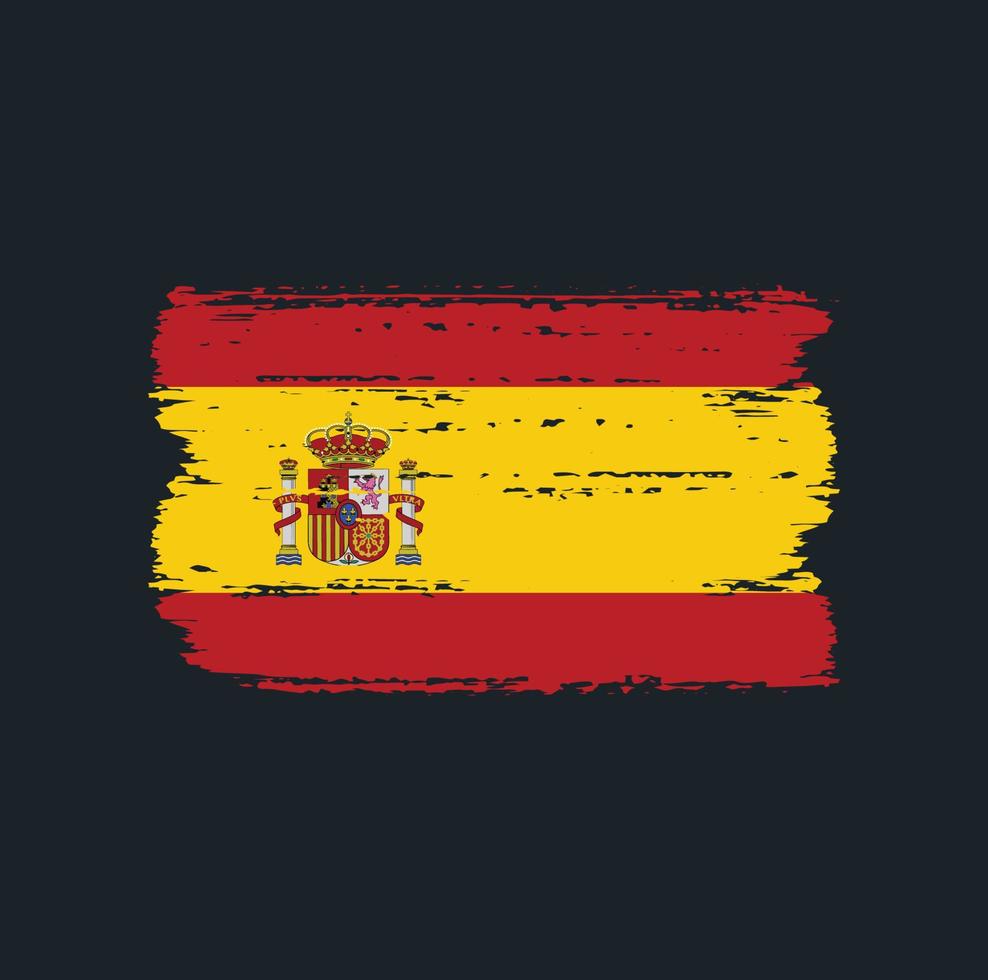 bandera de españa con estilo pincel vector