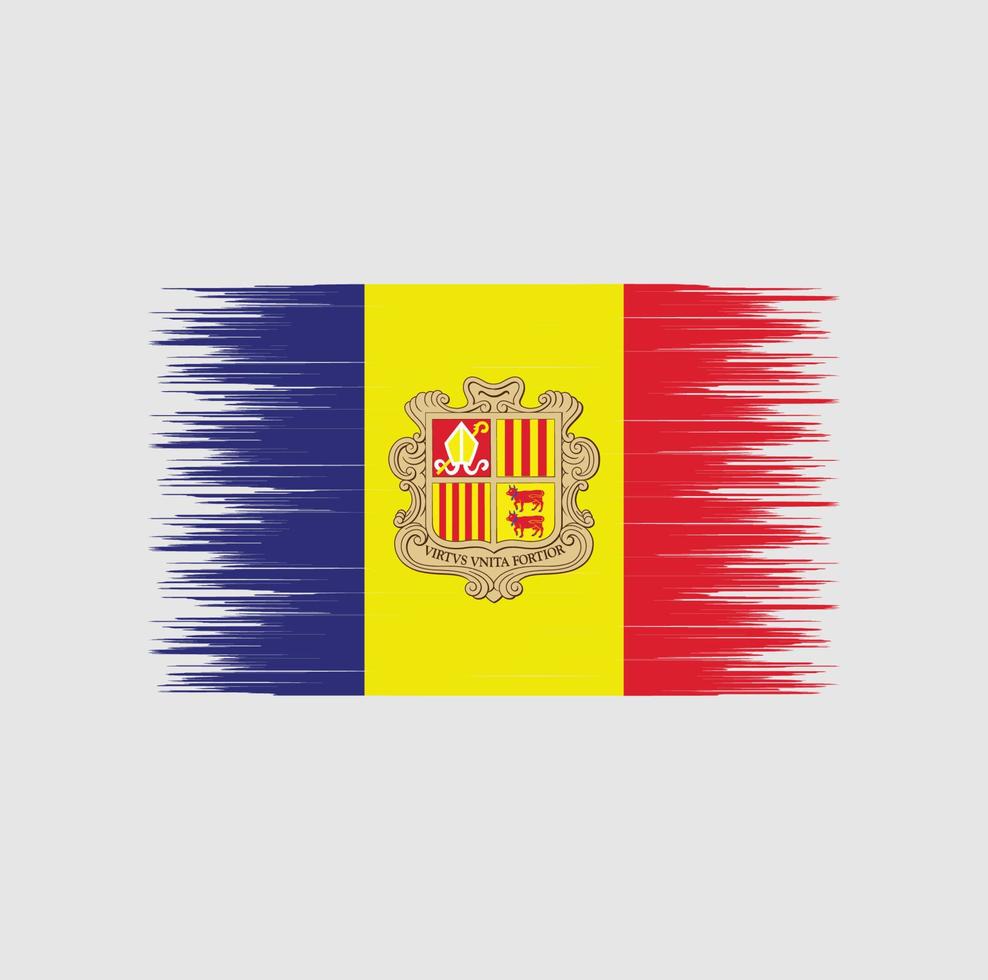 Andorra flag brush stroke, national flag vector