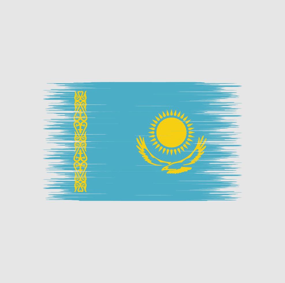 trazo de pincel de bandera de kazajstán, bandera nacional vector