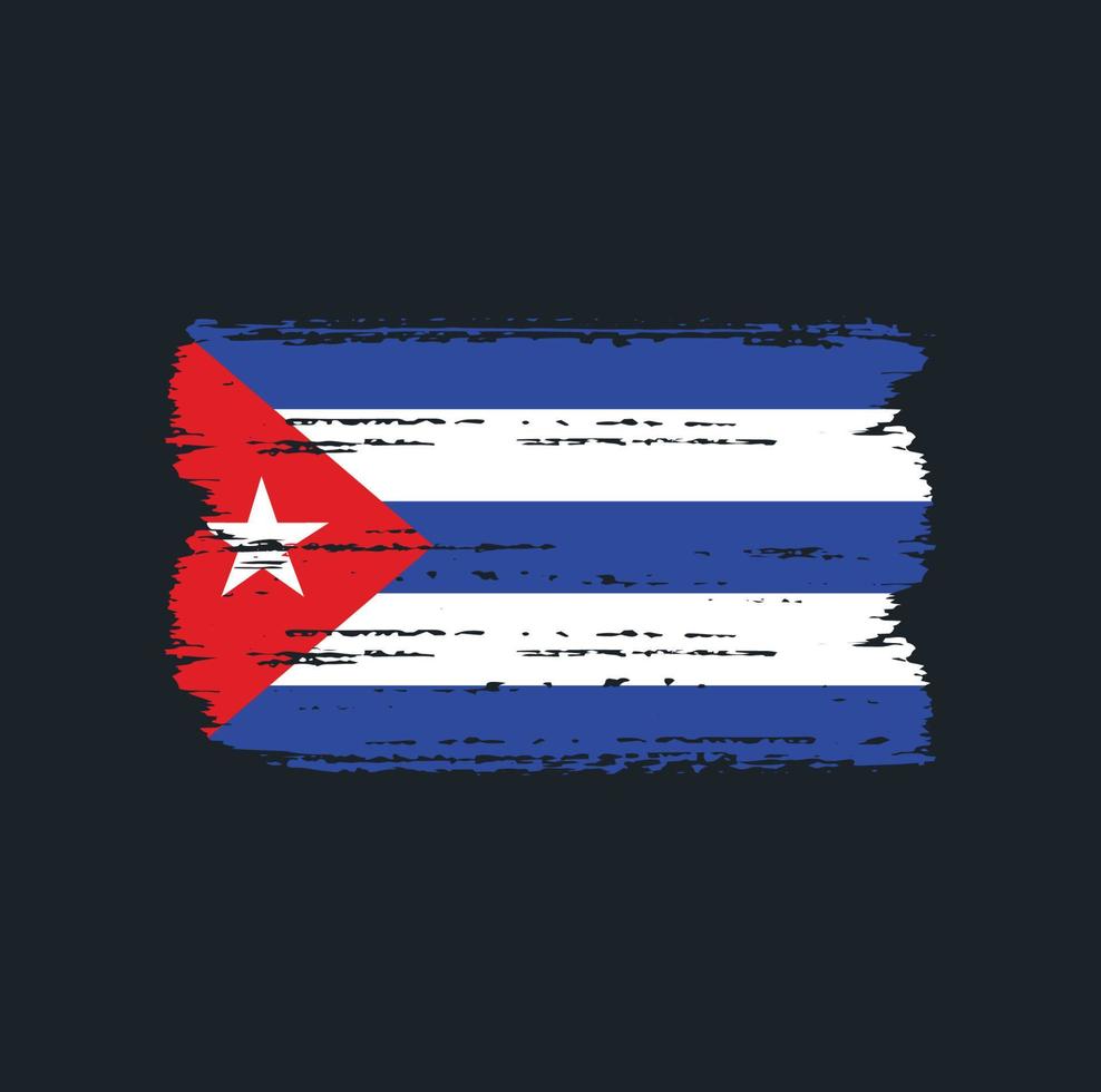 Flag of Cuba with brush style vector