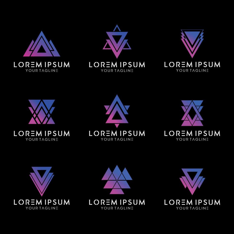 Geometric Shape Logo Design Vector Set
