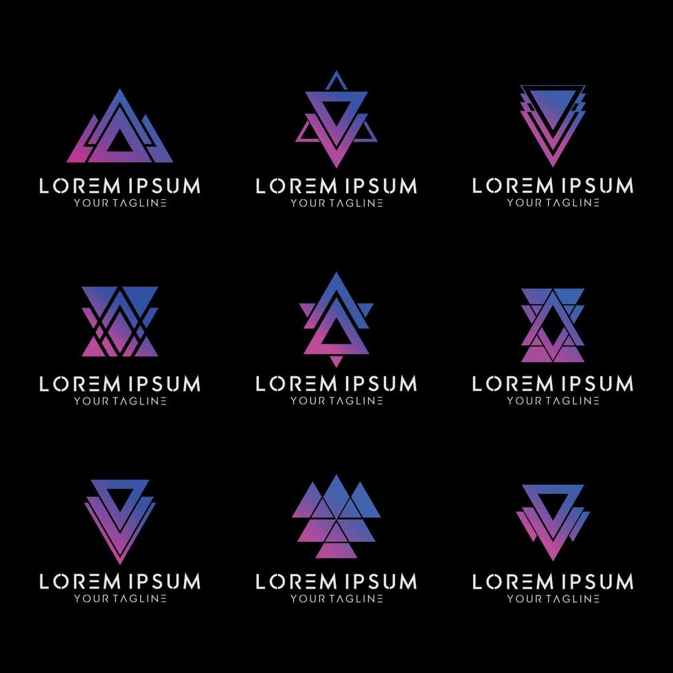 conjunto de vectores de diseño de logotipo de forma geométrica